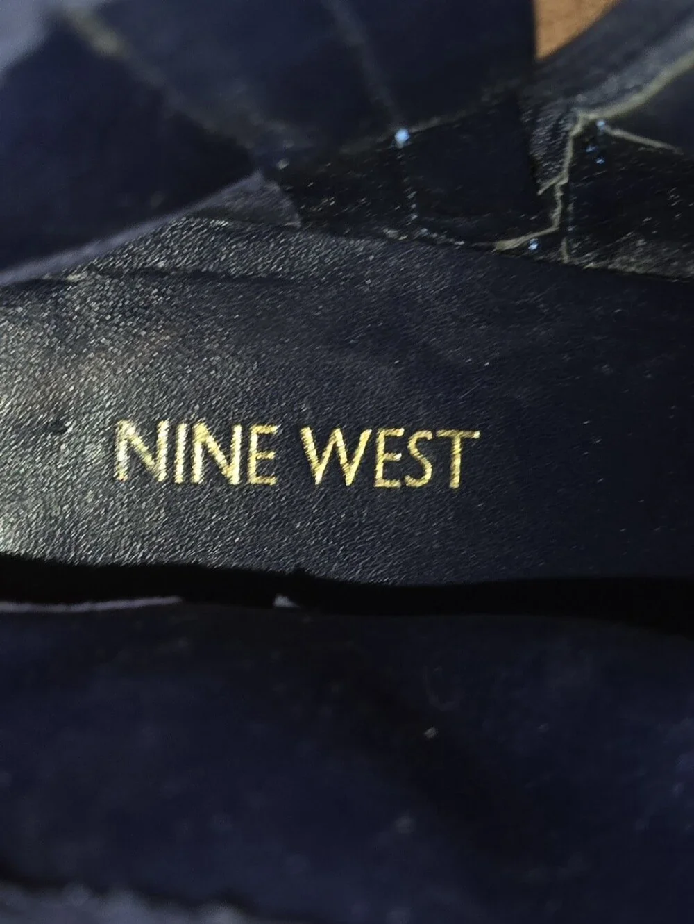 Nine West Navy Faux Suede Boots with Silver Heel Detail, Size 8